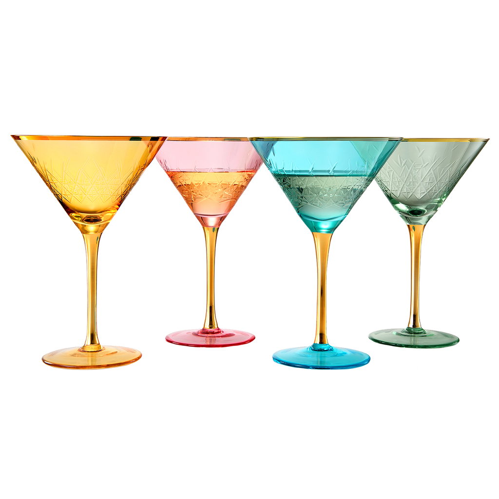 Crystal Martini Glasses Colored - Set of 4-0
