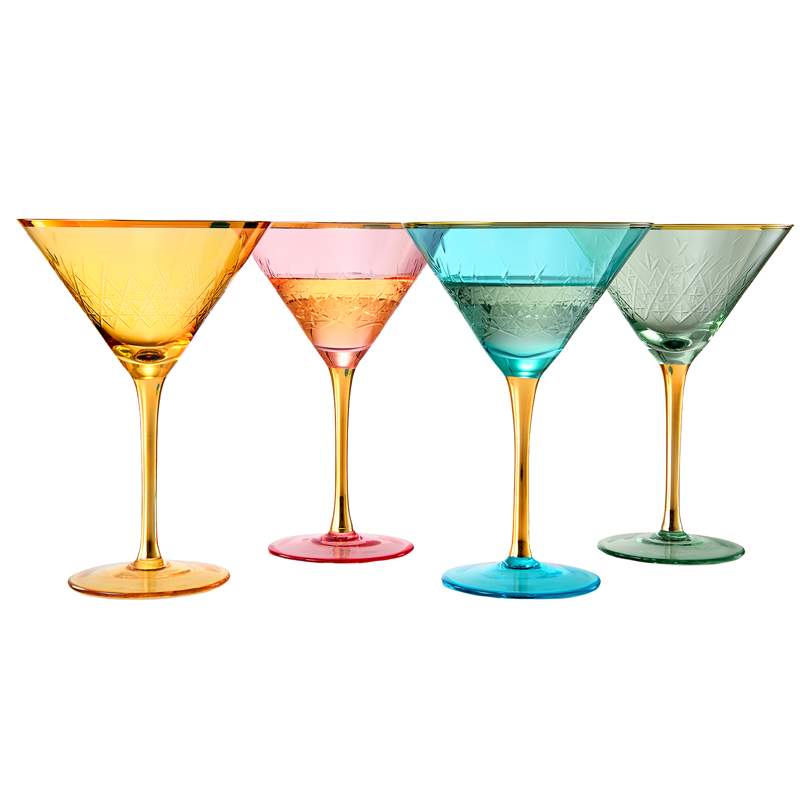 Crystal Martini Glasses Colored - Set of 4-0
