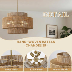Twenty Four Inch Handwoven Chandelier Dining Room Fixture-1