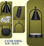 Charcoal Black Candle Warmer Lamp Vintage With Timer-3