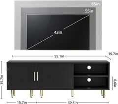 Black 65 Inch Television Stand Entertainment Center-1