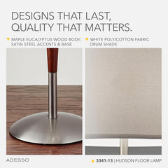 Floor Lamp Maple Eucalyptus Wood With Adjustable Brightness-3