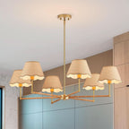 39 Inch Boho Rattan Chandelier Pendant Light 6 Lights-0
