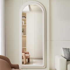 Arched Freestanding Floor Mirror 63x24 Inches White-4