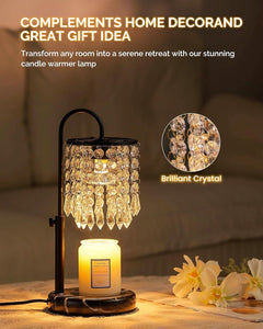 Lux urious Black Marble Crystal Candle Warmer Timer