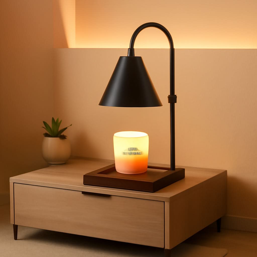 Elegant Black Illuminating Candle Warmer Lamp Timer