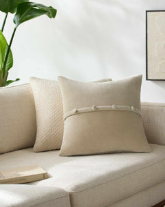 Ivory Corduroy Throw Pillow