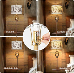 Sixty Five Inch Tall Rustic Deer Antler Floor Lamp Nightlight-2