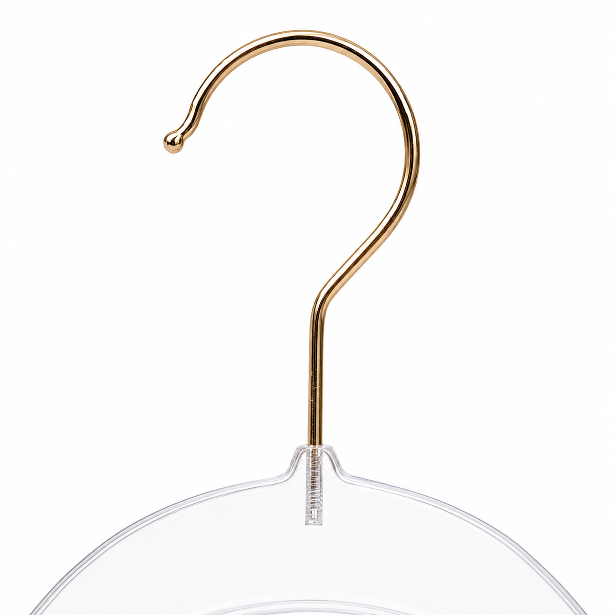 Plastic Clear Hangers with Gold Hooks & Clips- Adult 100pcs-2