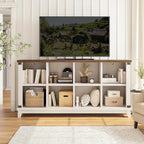 White Farmhouse Eight Cube Storage System Display Shelf-1
