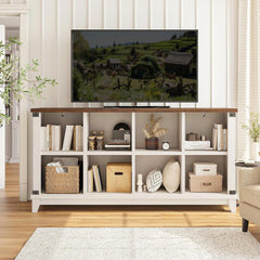 White Farmhouse Eight Cube Storage System Display Shelf-1