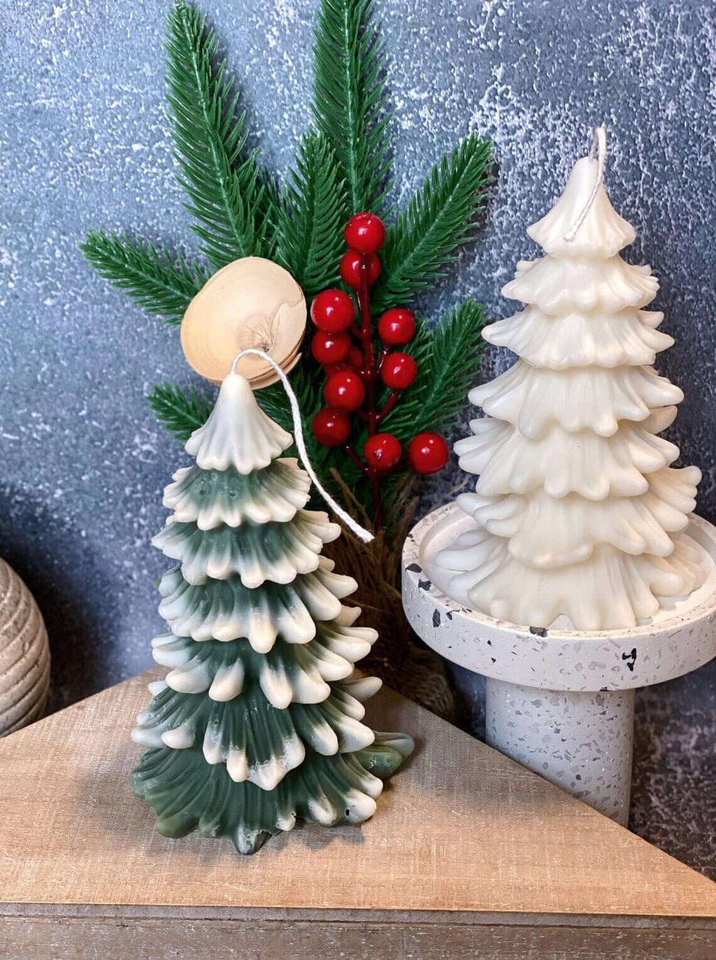 Christmas Tree Cedar Candles | Holiday Decor-4