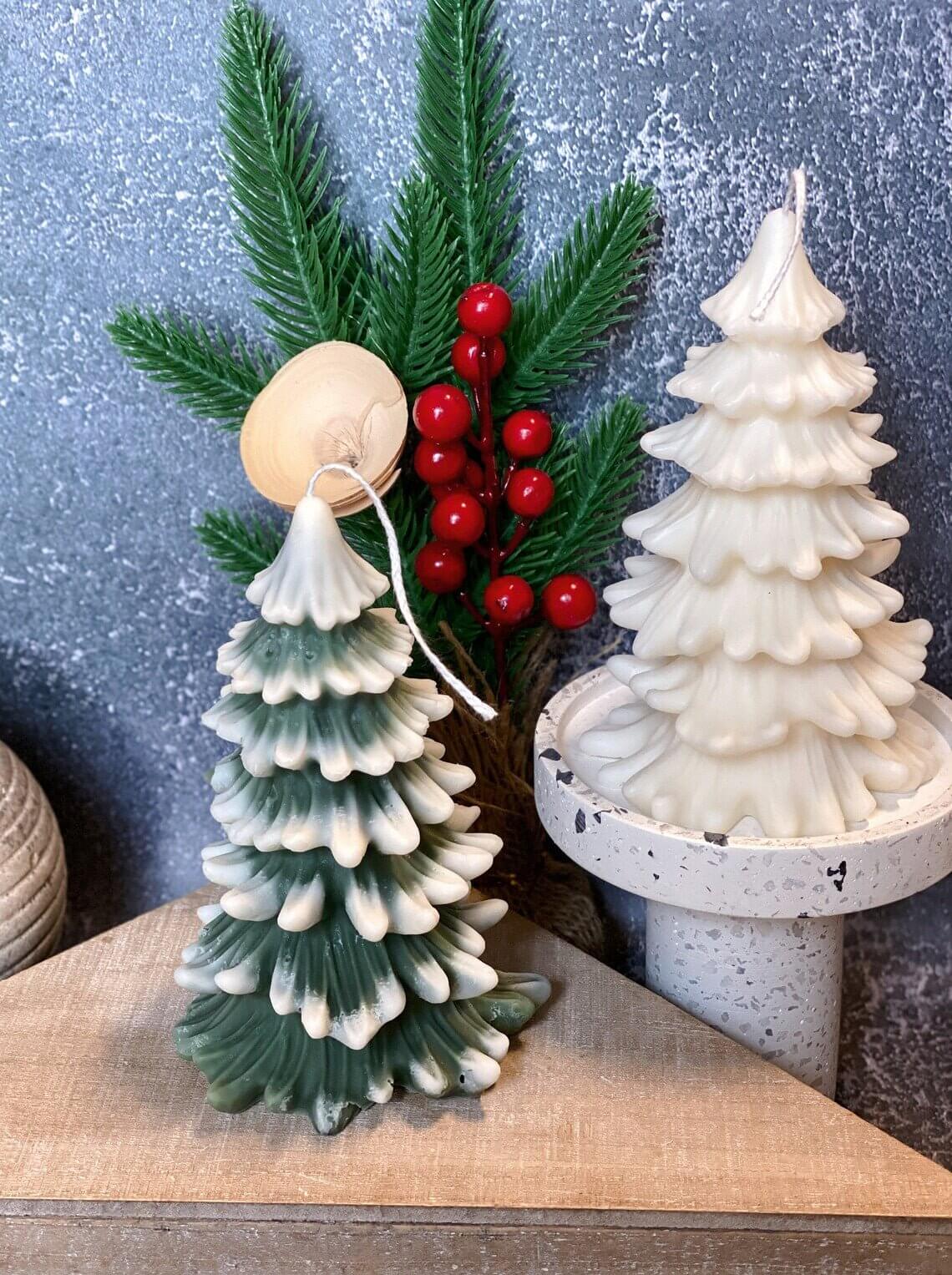 Christmas Tree Cedar Candles | Holiday Decor-4