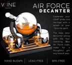 Airforce Whiskey Decanter Set with 4 Liquor Glasses-3