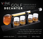 Golf Whiskey Decanter and 4 Liquor Glasses