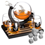 Airforce Whiskey Decanter Set with 4 Liquor Glasses-0