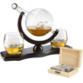 Globe Car Whiskey Decanter - 2 Globe Glasses-0