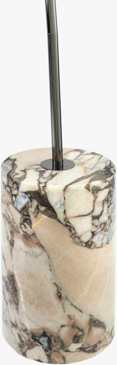 Marble-patterned holder with a black pen on a white background