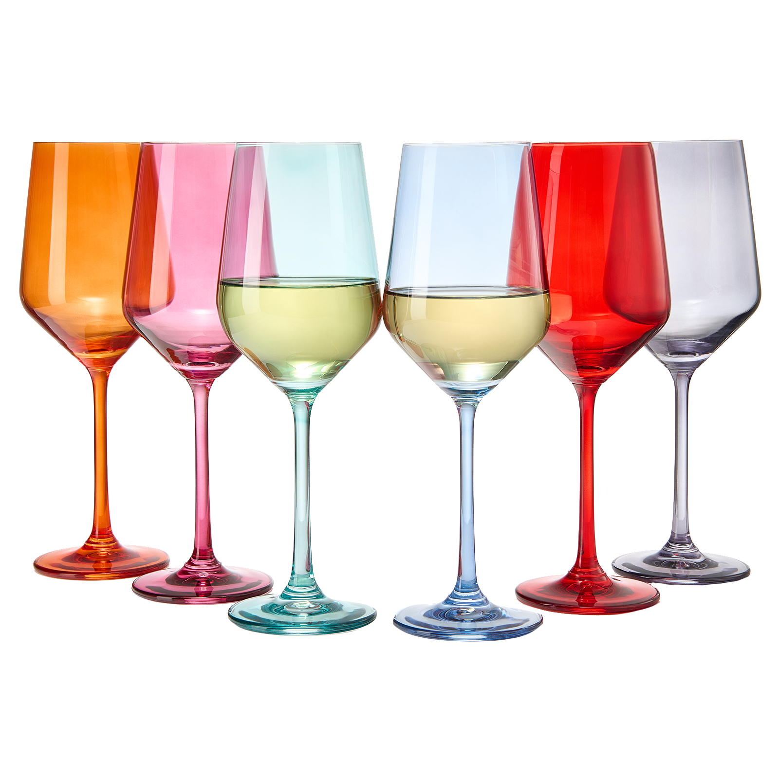 Colored Wine Glass Set, Large 12 oz Glasses Set of 6-0