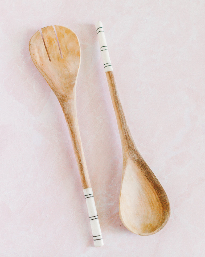 Striped Salad Servers-1