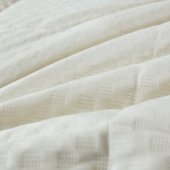 DaDa Bedding Dreamy Soft Velvet Ivory White Plush Velour Tufted Quilted Comforter Set (JHW861)
