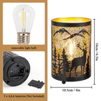 6.5" H Etched Metal Table Lamp Battery Operated Lamp-1