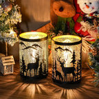 6.5" H Etched Metal Table Lamp Battery Operated Lamp-4