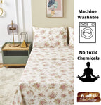 DaDa Bedding Hint of Mint Floral Cotton Flat Sheet Set