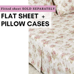 DaDa Bedding Hint of Mint Floral Cotton Flat Sheet Set