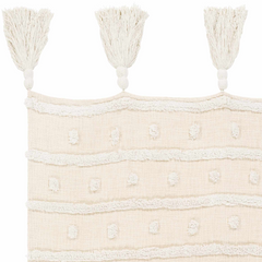 Beige Throw Blanket with big tassels - 50"x60"-3
