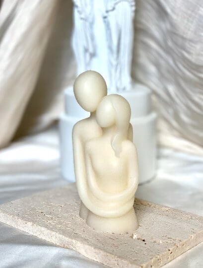 Cuddling Couple Candle — Romantic Sculptural Soy Wax, Handmade in USA-4