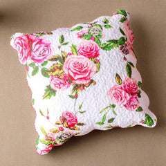 DaDa Bedding Romantic Roses Spring Floral Pink Euro Pillow Sham Cover, 26" x 26" (JHW879)-0
