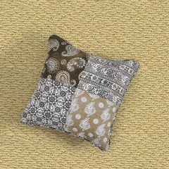 DaDa Bedding Set of 2 Bohemian Patchwork Moroccan Paisley Dreams Throw Pillow Covers, 18" (JHW885)-1