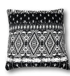 DaDa Bedding Aztec Black & White Diamonds Throw Pillow Covers - 18" x 18" 2-Pack (C14800-1-CC)-1