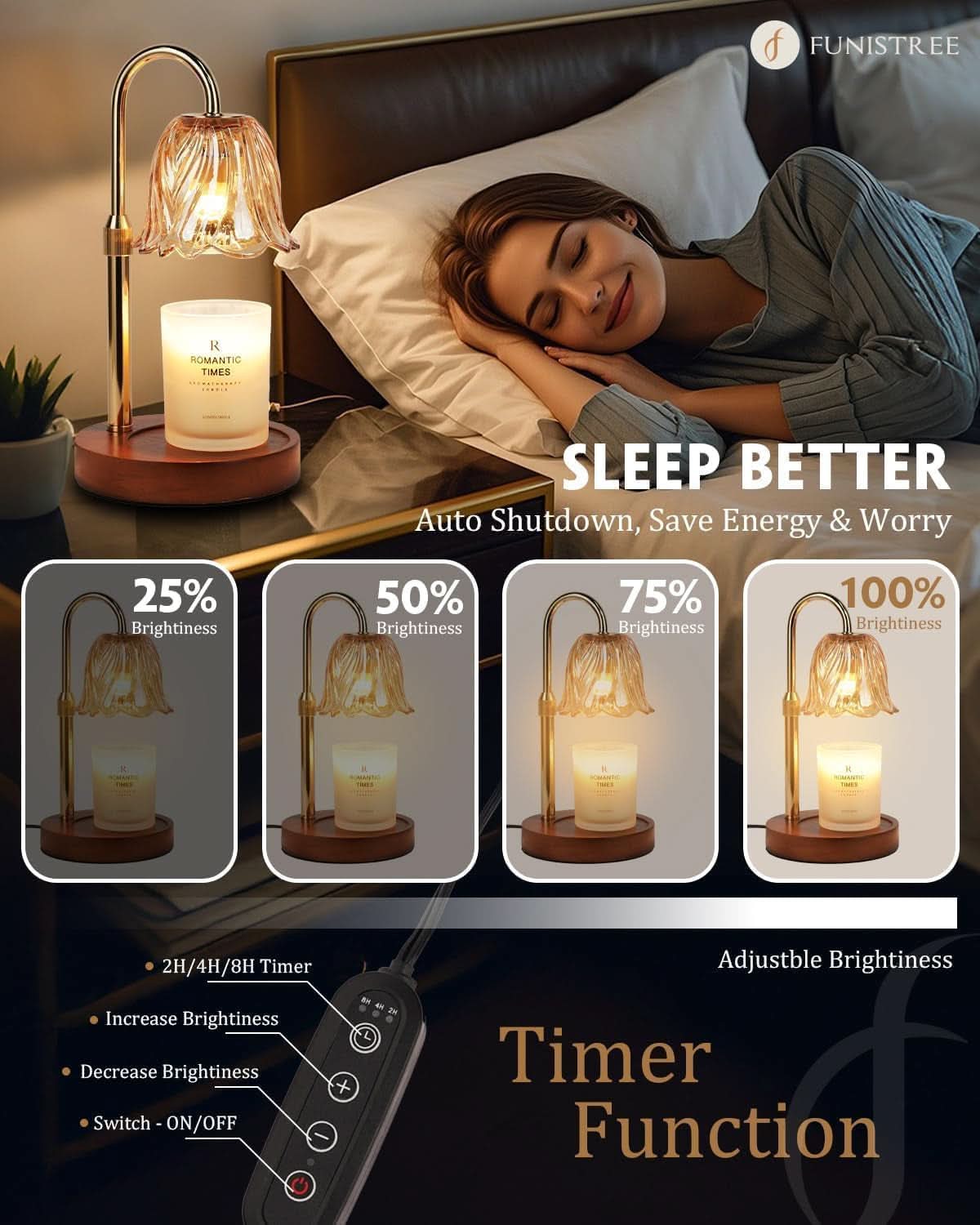 Handcrafted Goldplated Candle Warmer Lamp With Timer