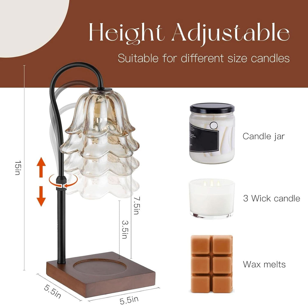 Exquisite Ornamental Matte Black Candle Warmer Timer