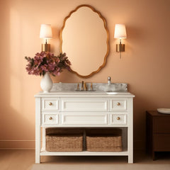 Oval Brushed Gold Mirror 24 By 36 Inch Wall Mounted-1