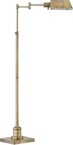 Aged Brass Adjustable Floor Lamp Swingarm Industrial-1