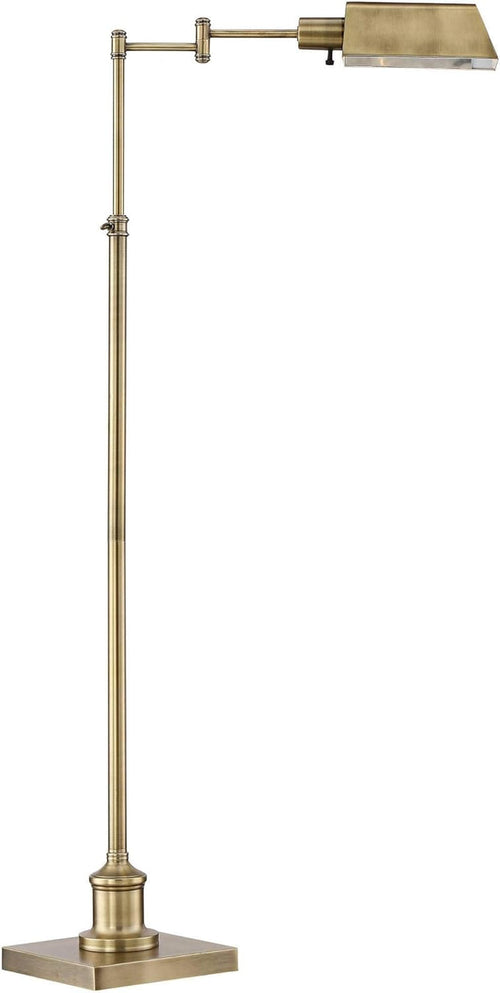 Aged Brass Adjustable Floor Lamp Swingarm Industrial-1