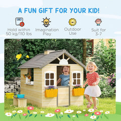 Wooden Outdoor Play house With Working Door Windows-2