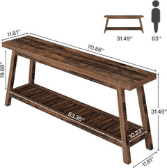 70.9 Inches Entryway Console Table Farmhouse Rustic-0