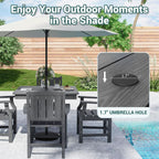 Spacious Five Piece Outdoor Dining Set with Umbrella Hole-2
