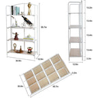 No Assembly Foldable Bookshelf 4 Tier White Bookcase-1
