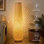 Bamboo Floor Lamp Large Woven Boho Ambient Luminaire XL-2