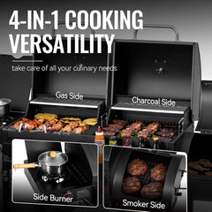 Combo Grill With Offset Smoker 1020 Square In Cooking Area-3