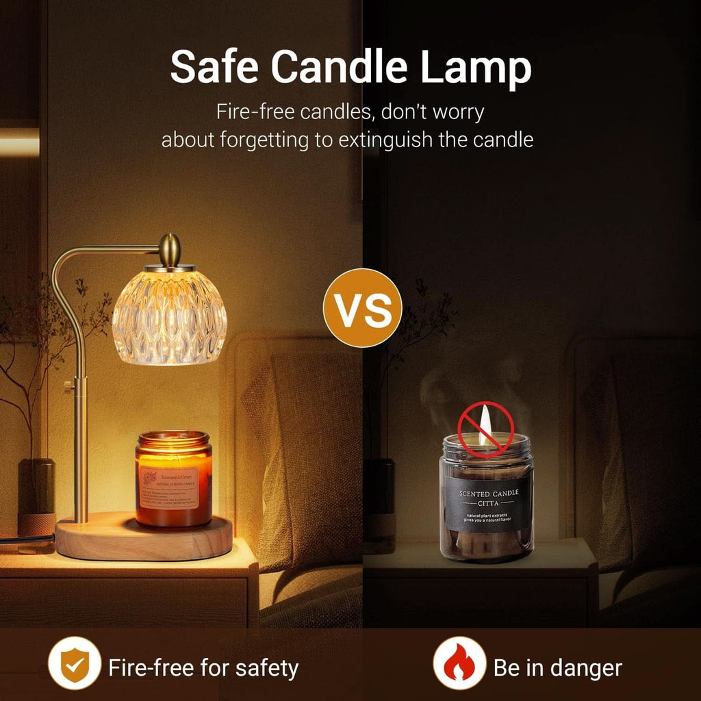 Goldtone Candle Warmer Lamp With Programmable Timer