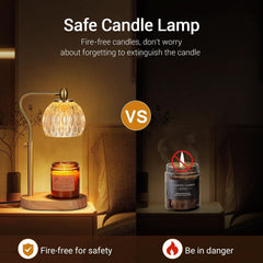 Goldtone Candle Warmer Lamp With Programmable Timer