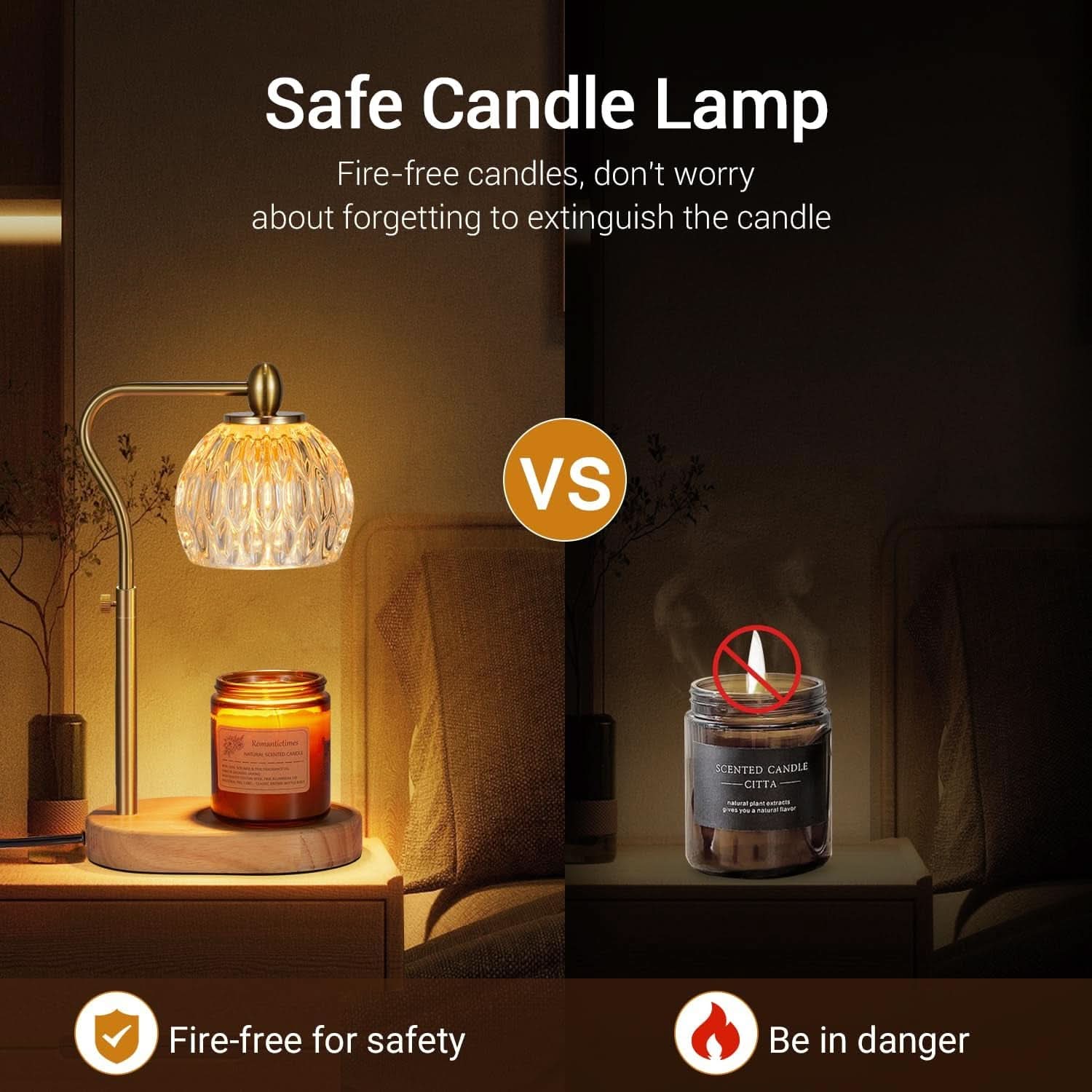 Goldtone Candle Warmer Lamp With Programmable Timer