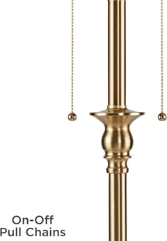 58 Inch Floor Lamp Antique Brass Burlap-2