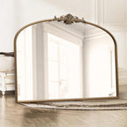 Arched Gold Wall Mirror 40x30 Inches Vintage Ornate-2